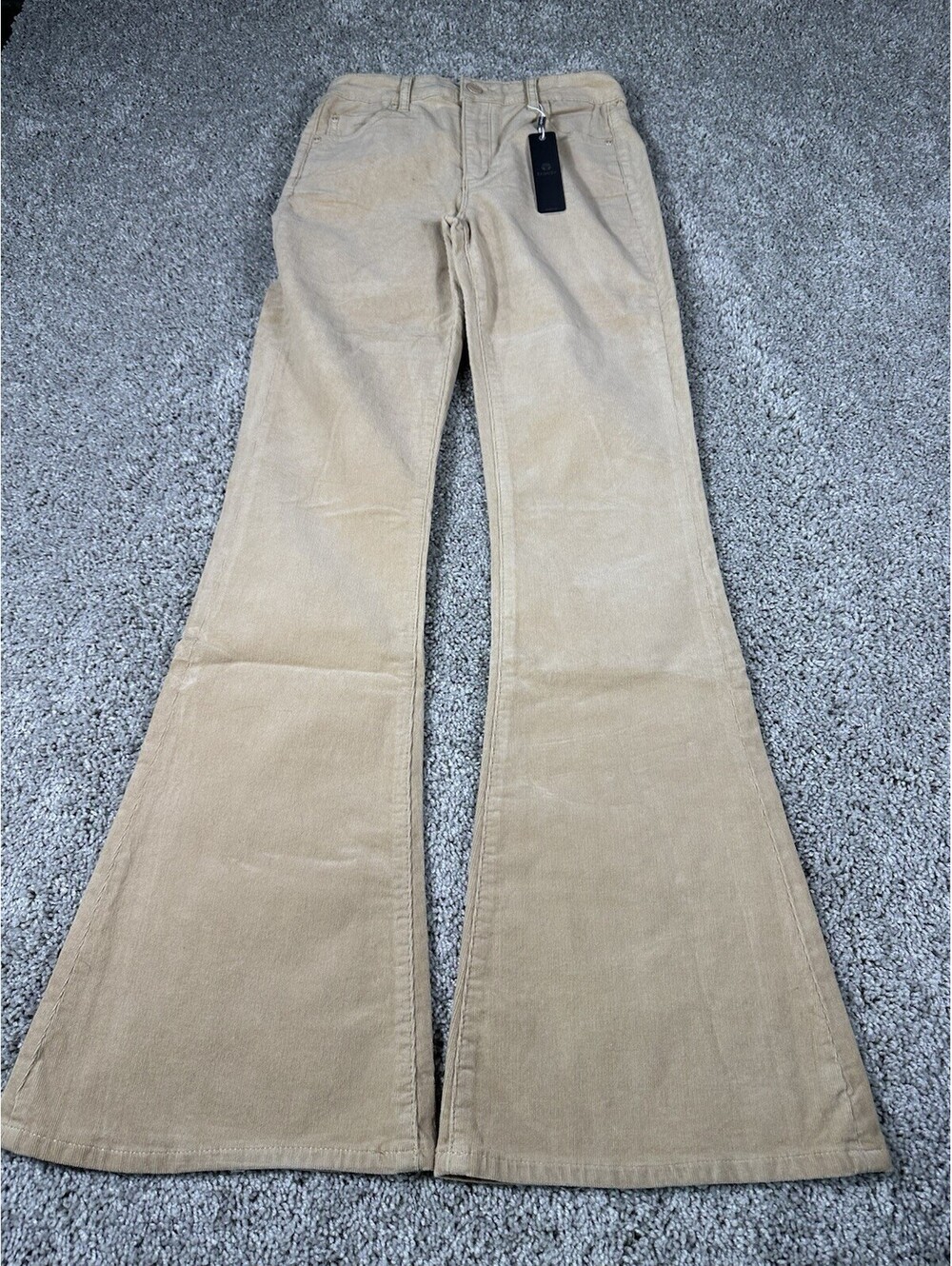 Tractr Corduroy Pants Stretch Flare Tan Beige Size 00/24 31 Inseam